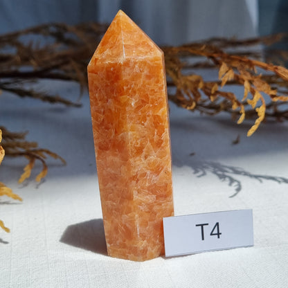 Orange (Orchid) Calcite Tower - Sparrow and Fox