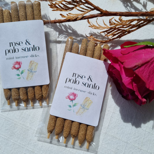 Rose & Palo Santo Mini Incense Sticks - 6 Pack - Sparrow and Fox