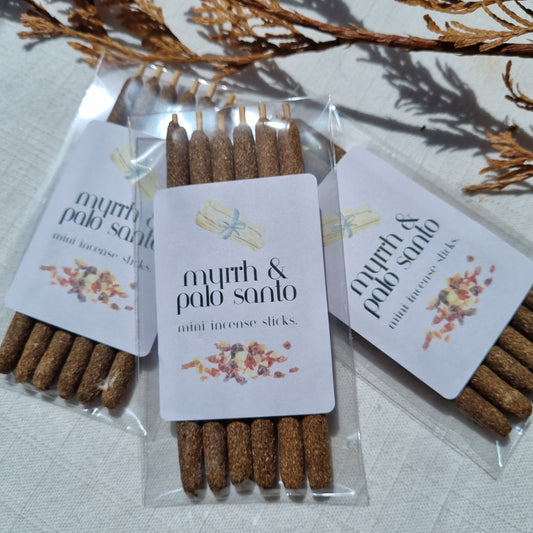 Myrrh & Palo Santo Mini Incense Sticks - 6 Pack - Sparrow and Fox