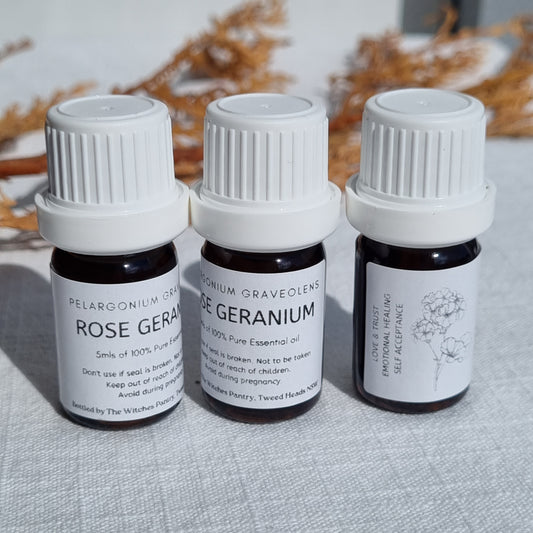 Rose Geranium Essential Oil - 5ml - The Witches Pantry - Sparrow and Fox