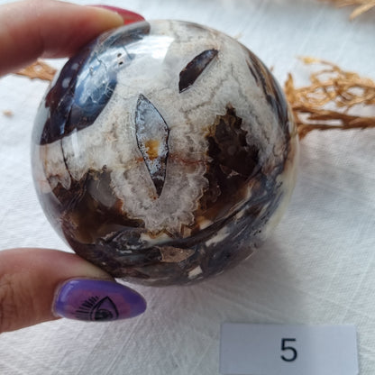 Dragon Agate Sphere - Sparrow and Fox