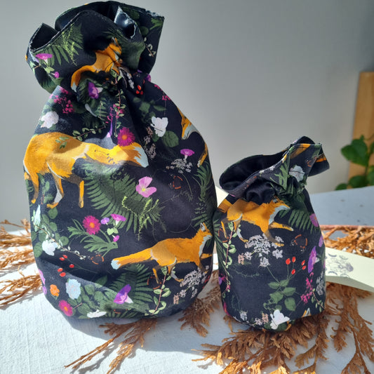 Handmade Magical Pouches - Fox in the Flowers - Sparrow and Fox