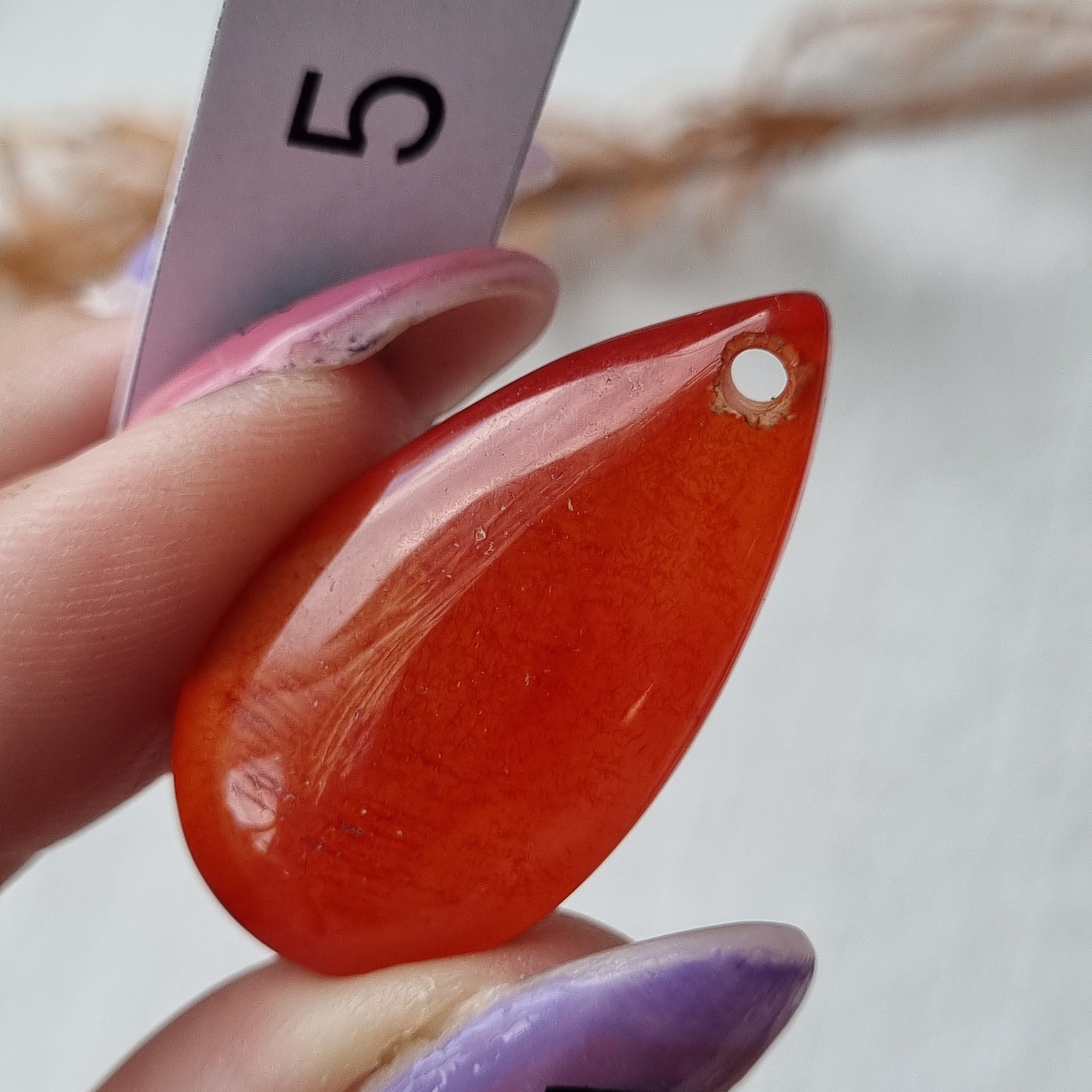 Orange & Yellow Agate - Dyed - Drilled Cabochon - Sparrow and Fox