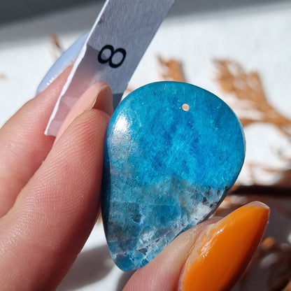 Blue Apatite Drilled Cabochon - Sparrow and Fox