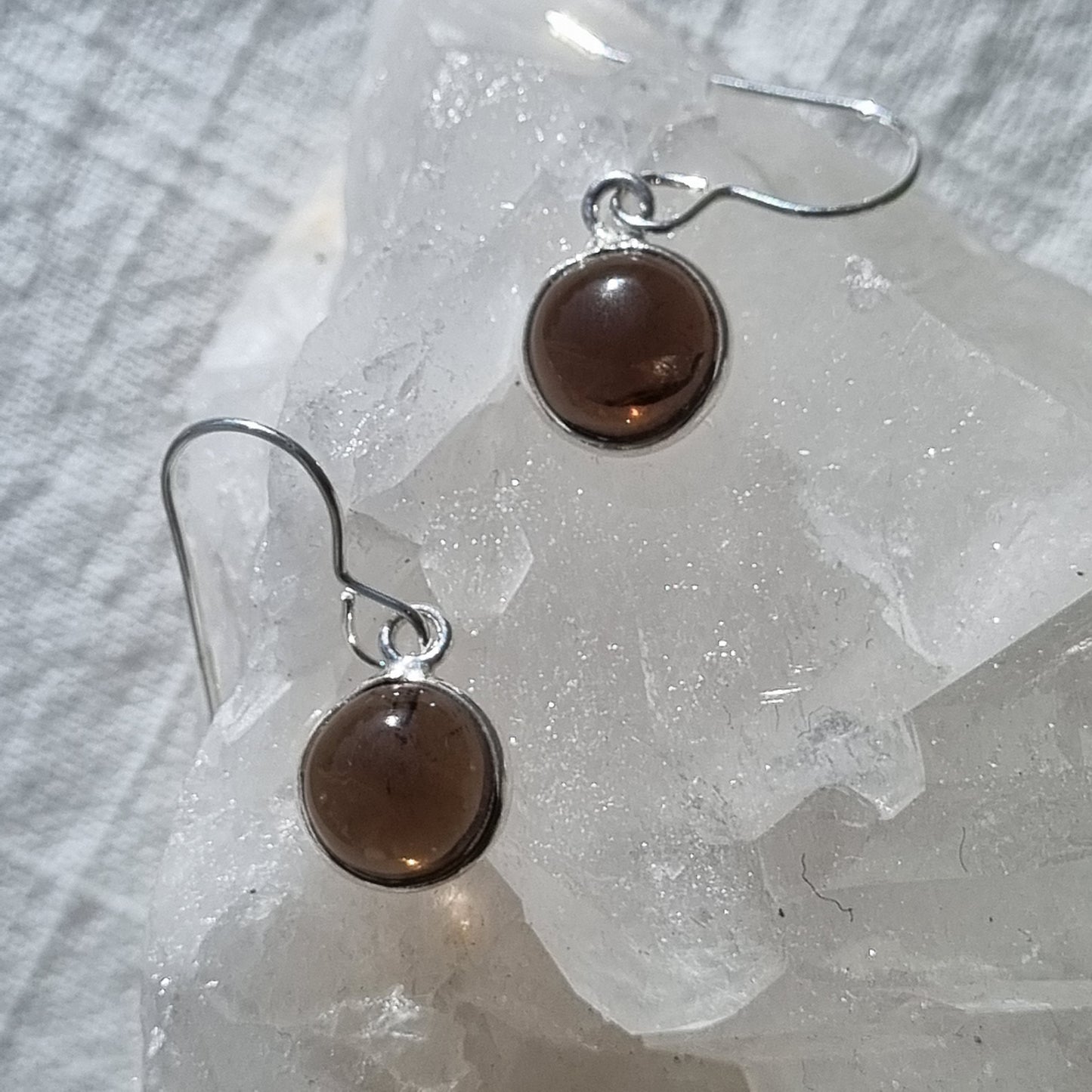 Smoky Quartz sterling silver earrings - Sparrow and Fox