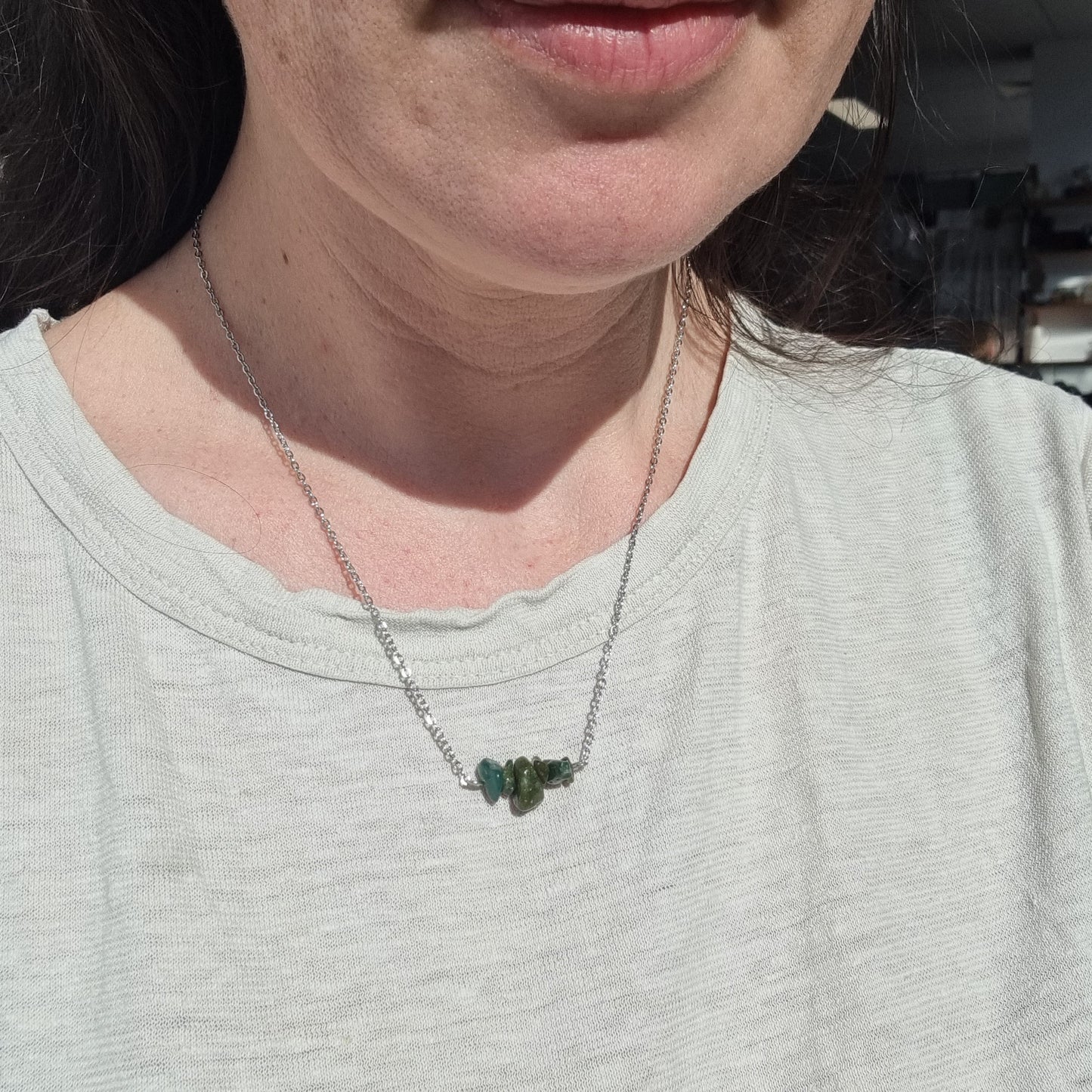 Green Muscovite Chip Necklace - Sparrow and Fox
