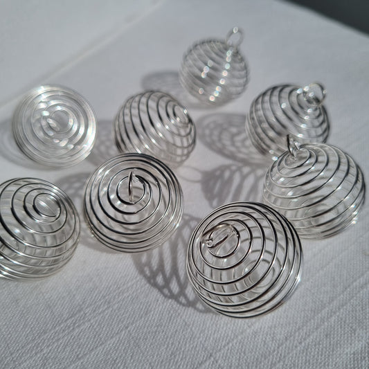 Silver Plated Spiral Cage - 30mm - Sparrow and Fox