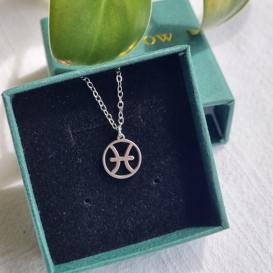 Pisces Zodiac Necklace - Stainless Steel & Gold Plated - Sparrow and Fox