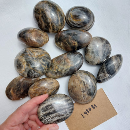 Black Moonstone Palm Stone - BULK - Madagascar - Over 1kg