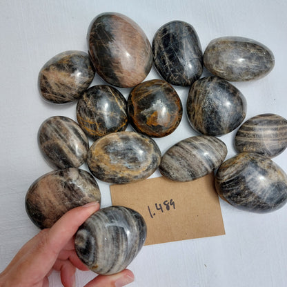 Black Moonstone Palm Stone - BULK - Madagascar - Over 1kg