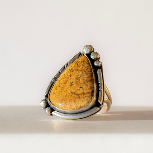 'Desert Goddess ' - Sterling Silver Ring with Picture Jasper - Wendybird - Sparrow and Fox