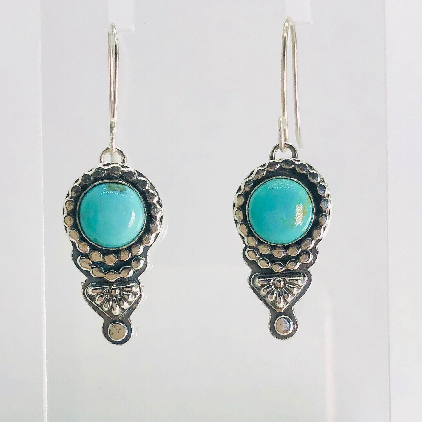 'Sister Sun' - Sterling Silver Earrings with Arizona Turquoise - Wendybird - Sparrow and Fox