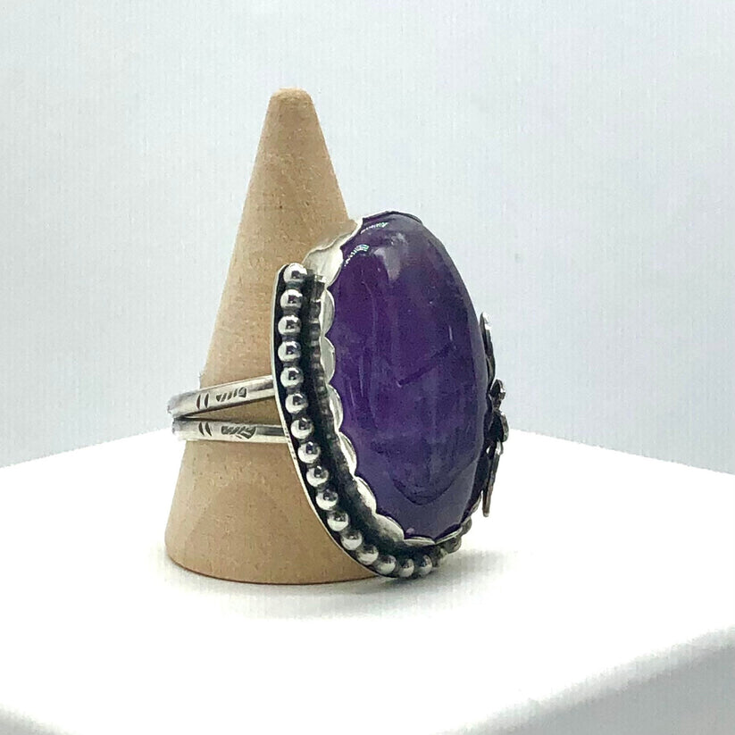 'Lavandula' - Sterling Silver Ring with Amethyst - Wendybird - Sparrow and Fox