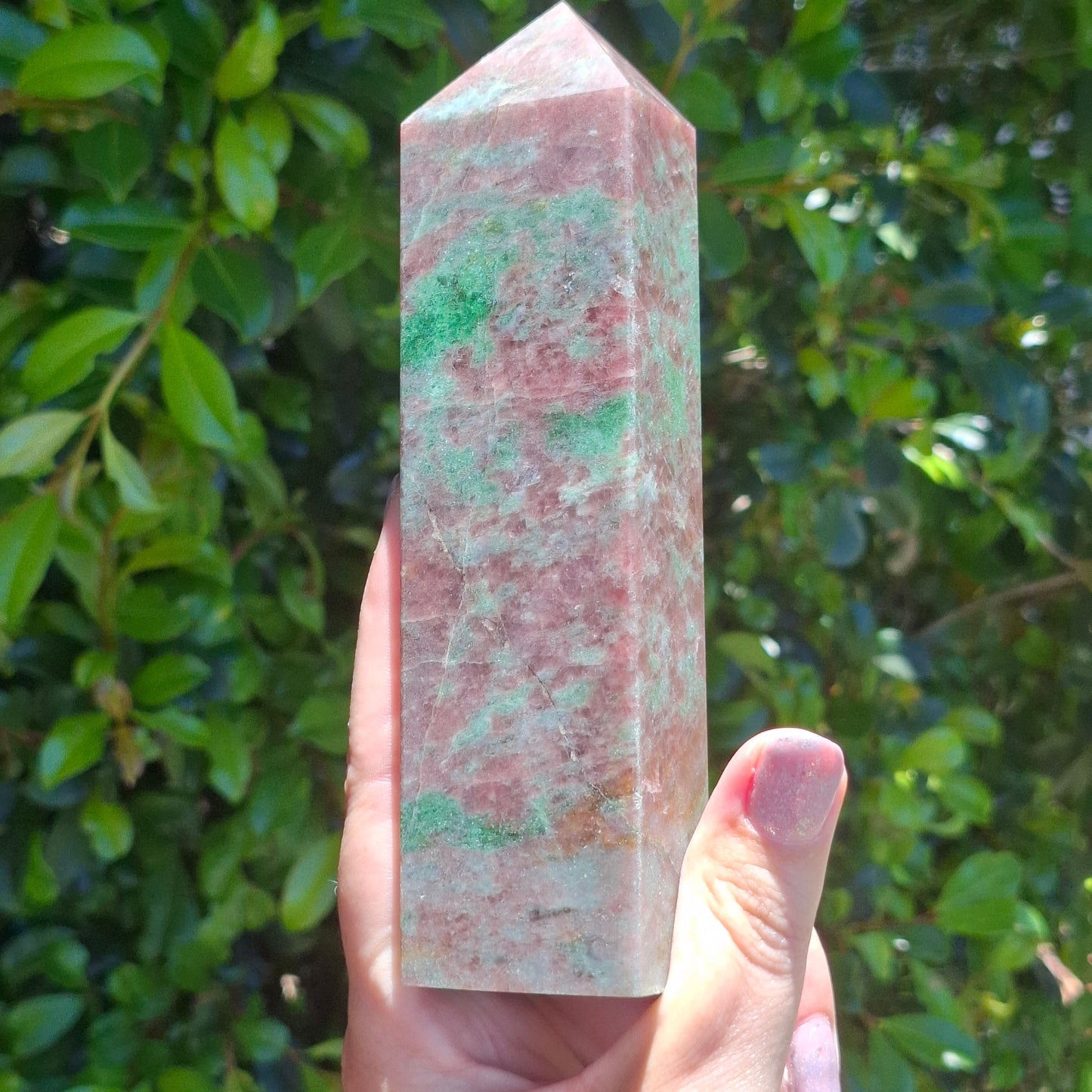 Eclogite (Omphite in Red Garnet) Tower - 563g