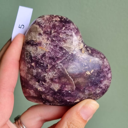 Lepidolite Heart - Madagascar - Smaller Sizes