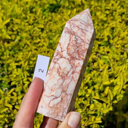 Red Vein Calcite Tower - China