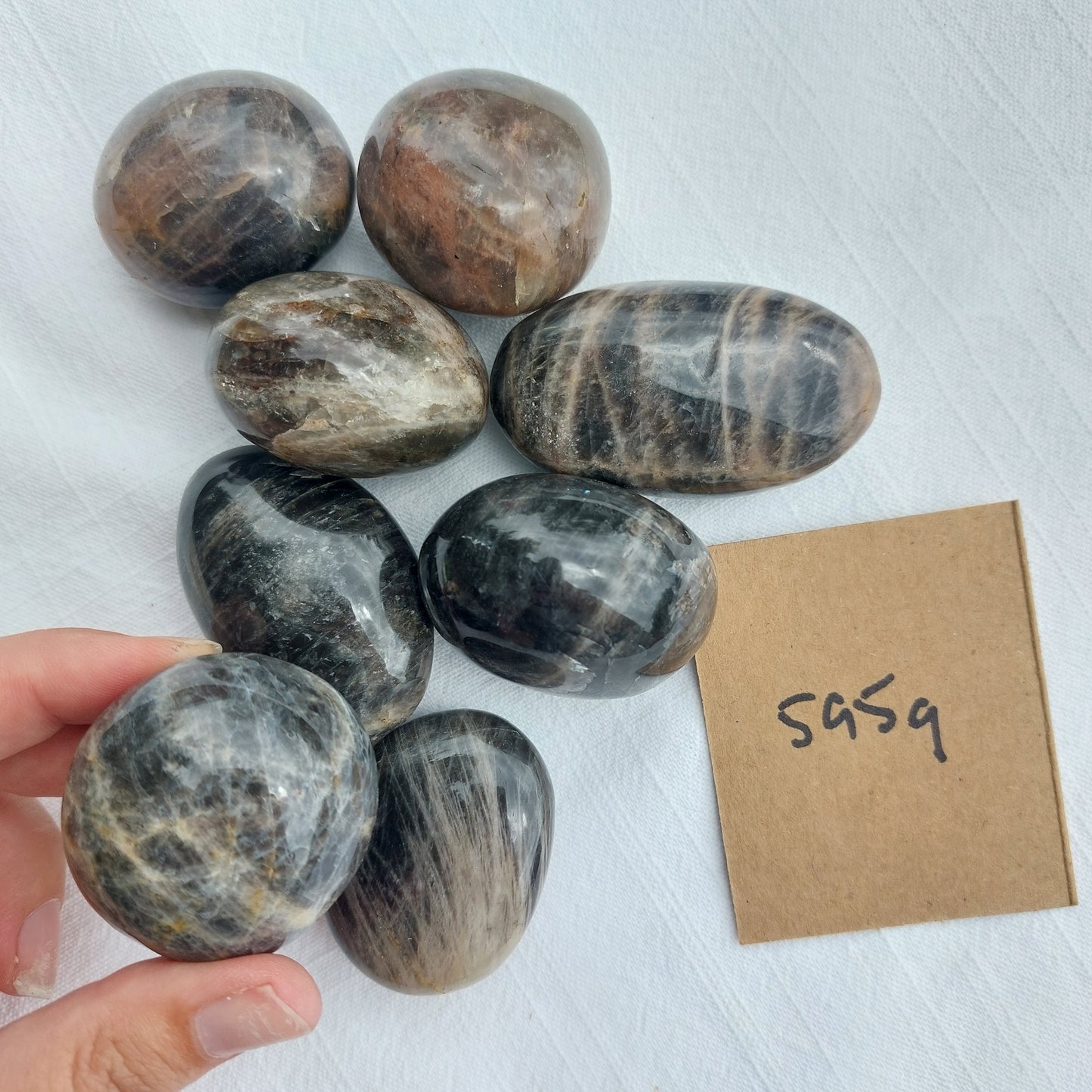 Black Moonstone Palm Stone - BULK - Madagascar - Under 1kg