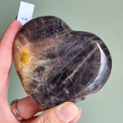 Black Moonstone Heart - Madagascar