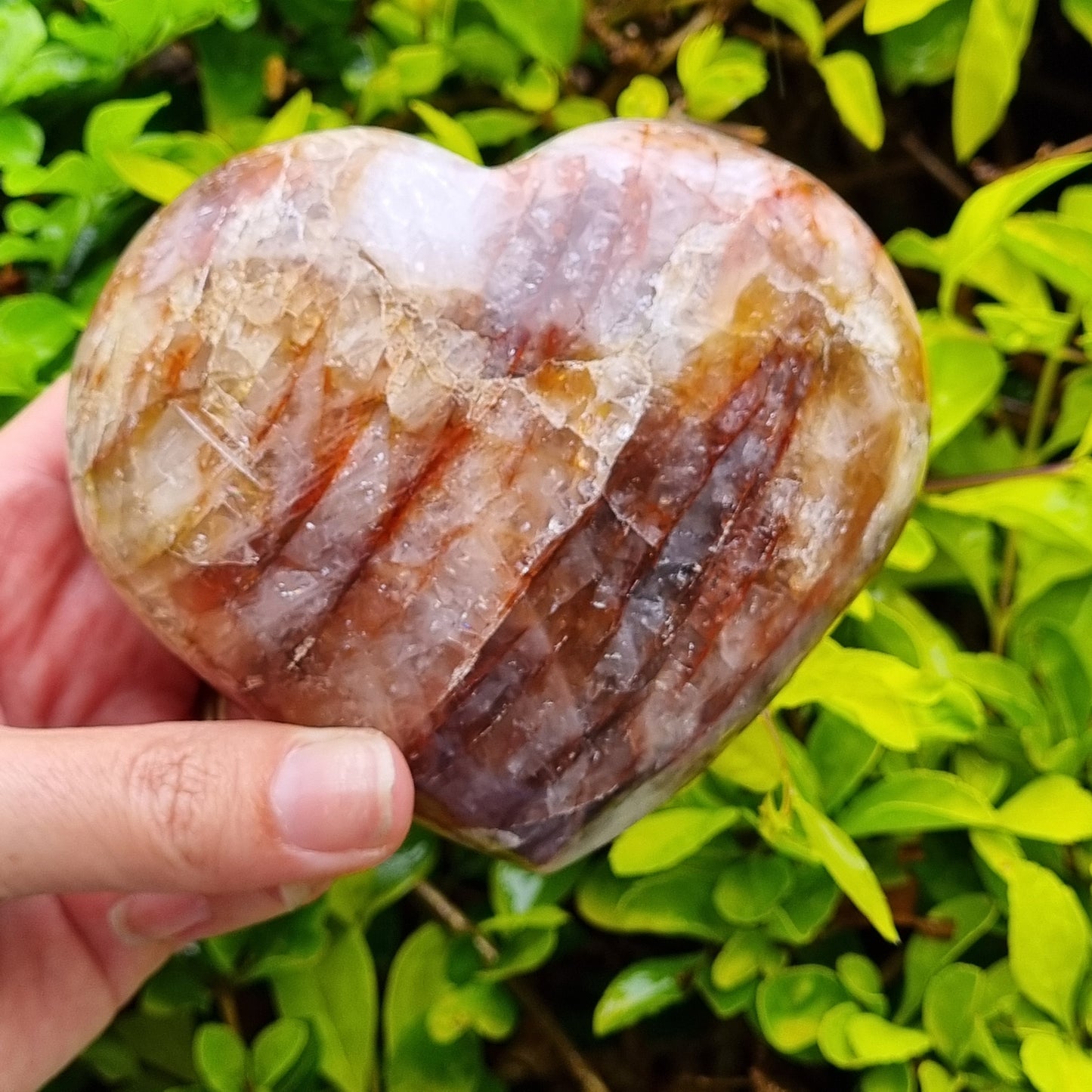 Fire Quartz Heart - Madagascar - 768g