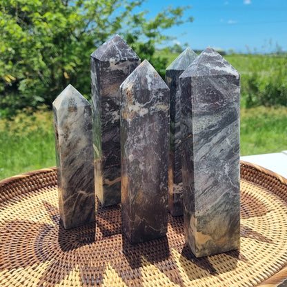 Hematite with Chlorite Obelisk