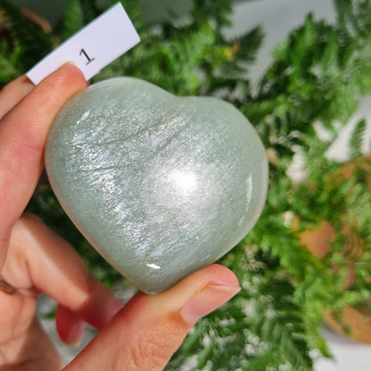 Garnierite Heart (Green Moonstone) - Madagascar