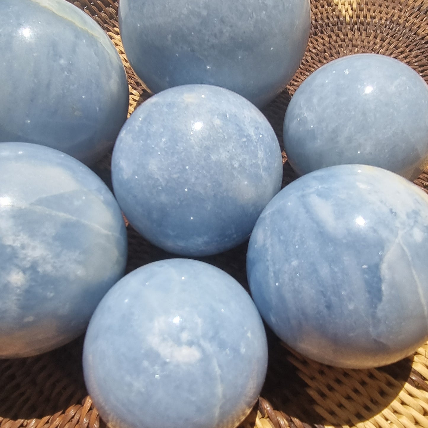 Blue Calcite Sphere - Madagascar