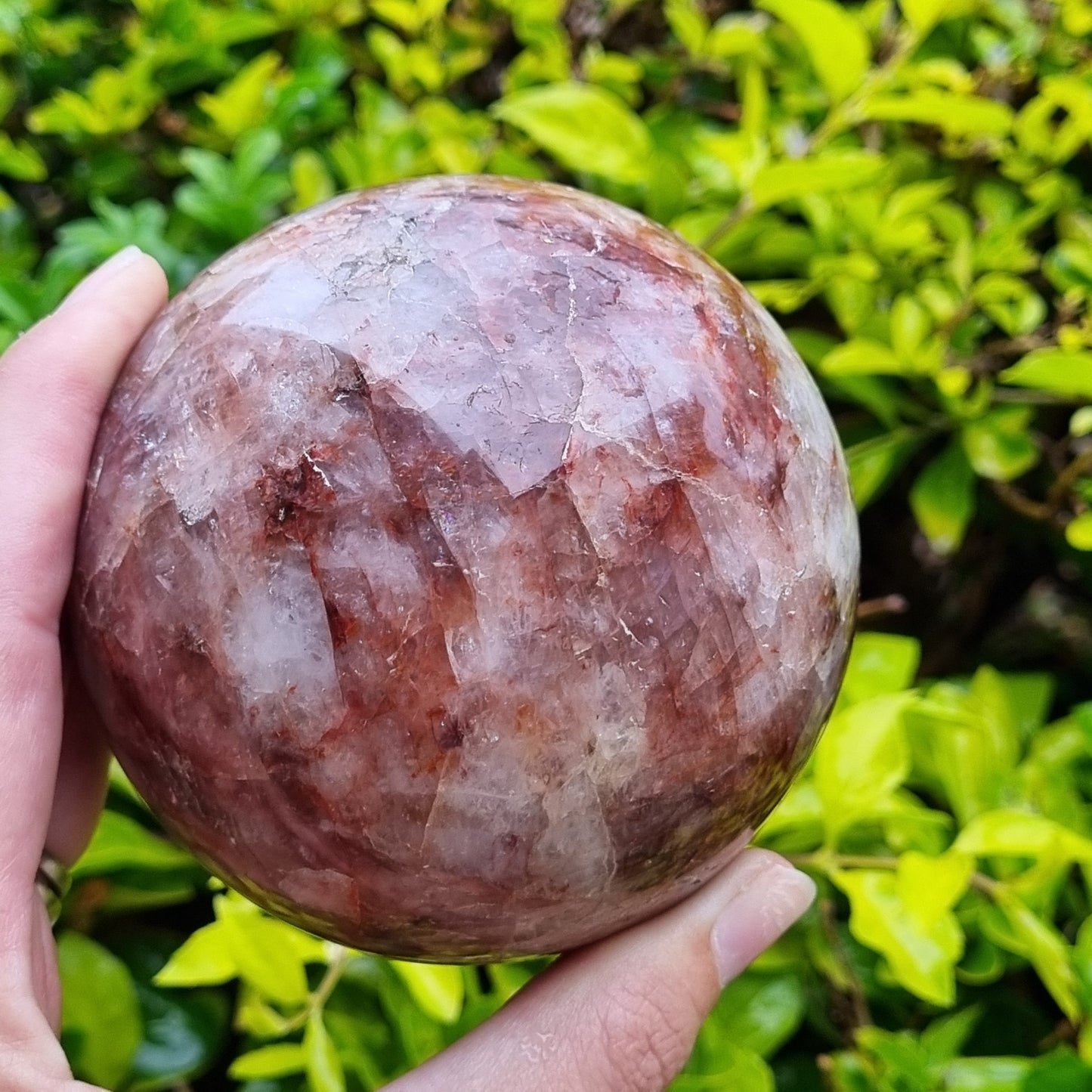 Fire Quartz Sphere - Madagascar - 959g