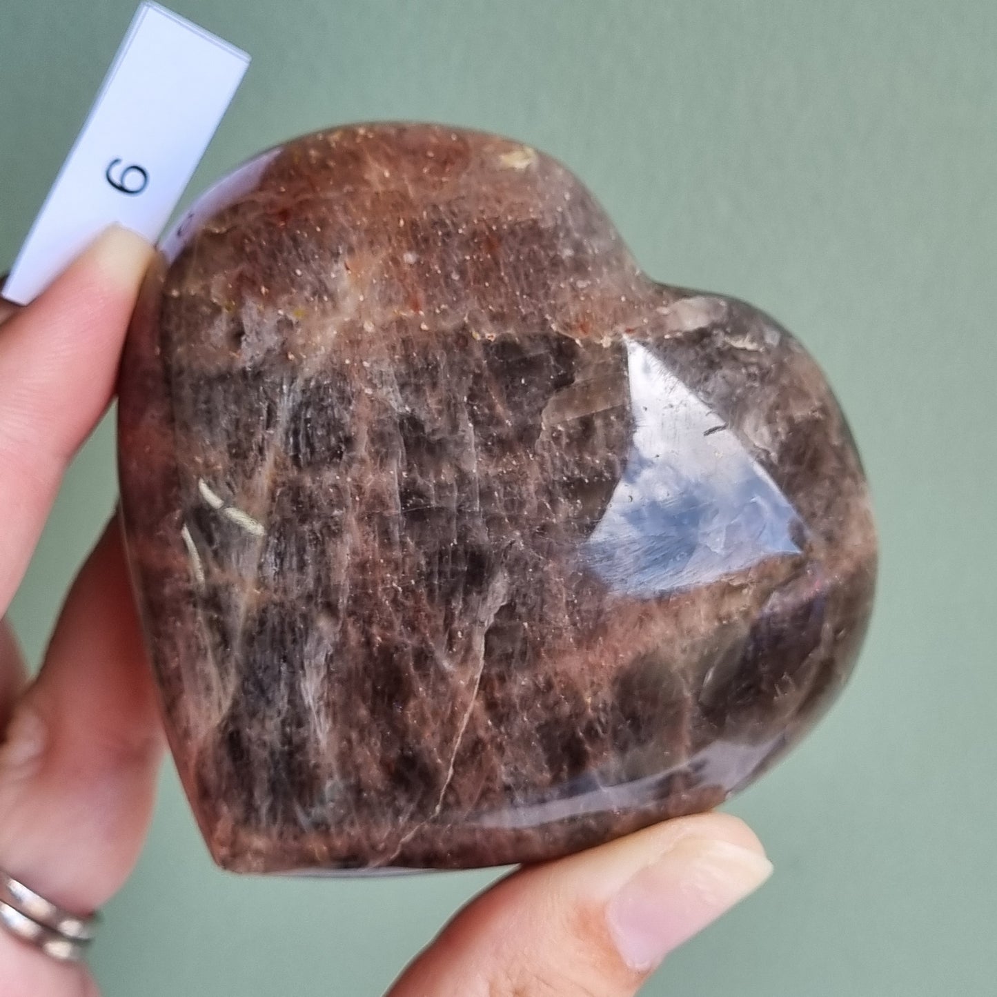 Black Moonstone Heart - Madagascar