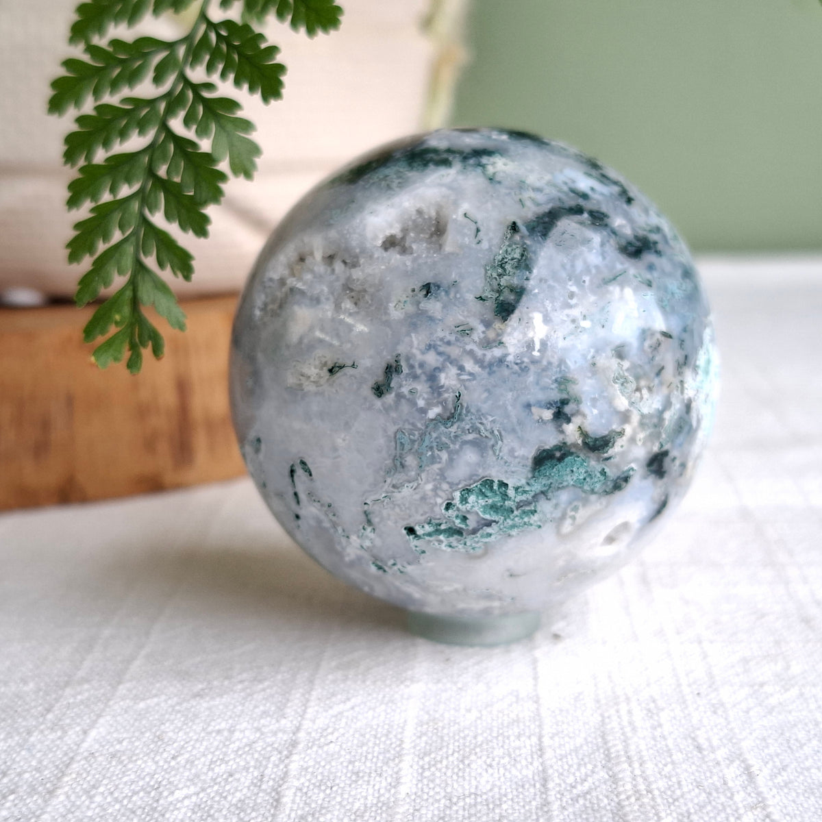 Moss Agate Sphere - Madagascar - 203g
