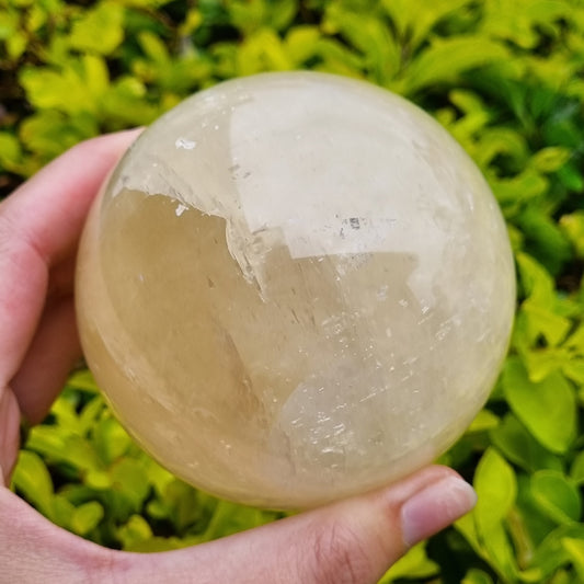 Golden Calcite Sphere - China - 836g
