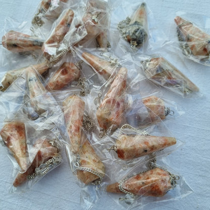 Sunstone Pendulum - 6 Faceted