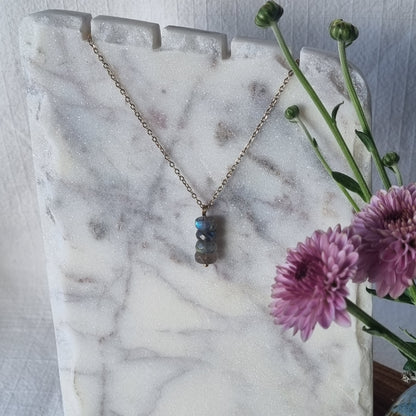 Labradorite & Gold - Faceted Bead Necklace