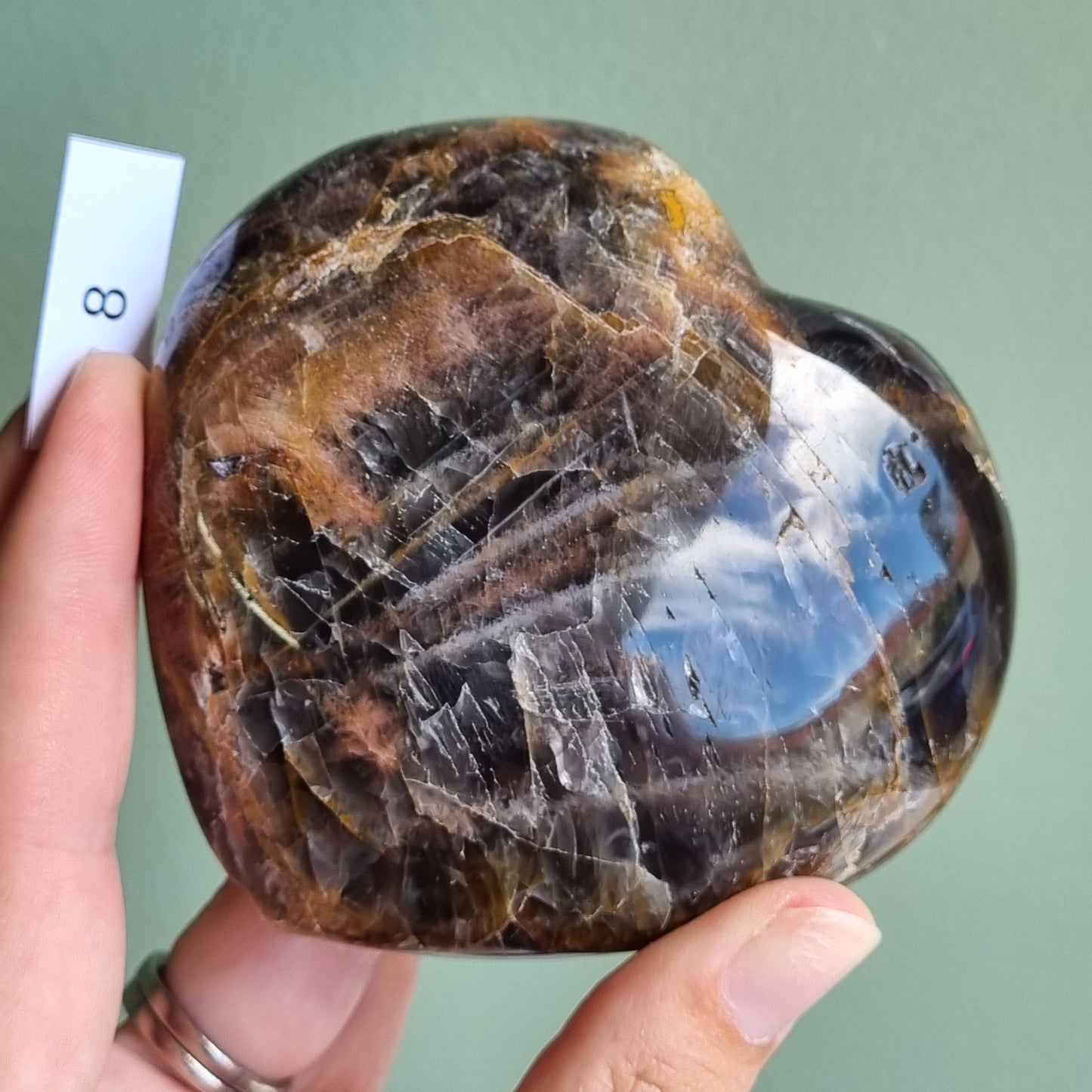 Black Moonstone Heart - Madagascar