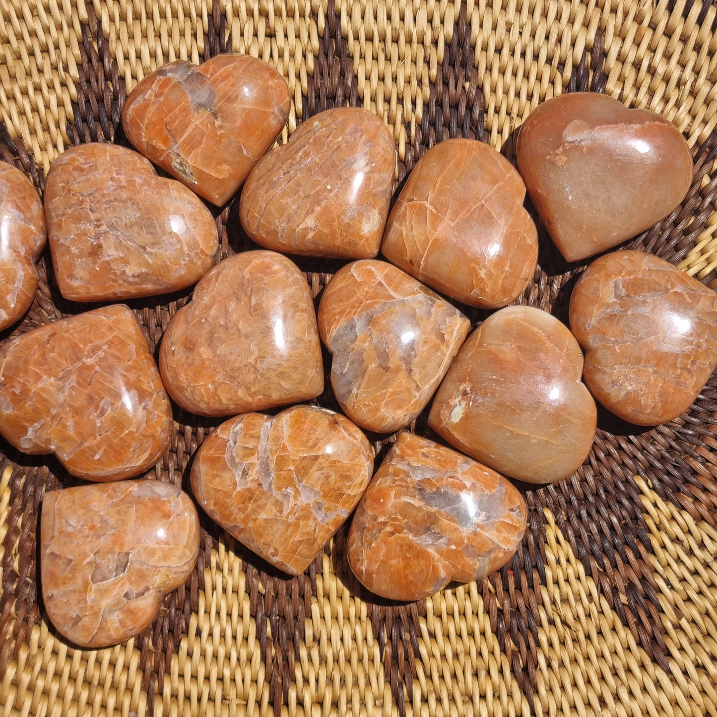 Peach Moonstone Heart