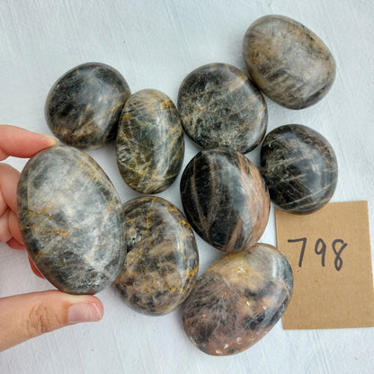 Black Moonstone Palm Stone - BULK - Madagascar - Under 1kg