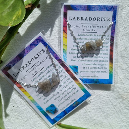 Labradorite Chip Necklace - Sparrow and Fox
