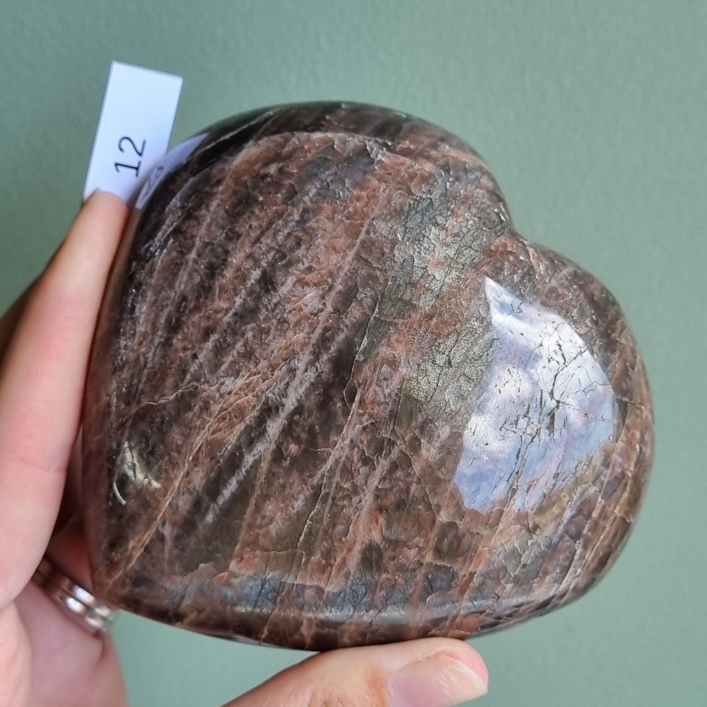 Black Moonstone Heart - Madagascar