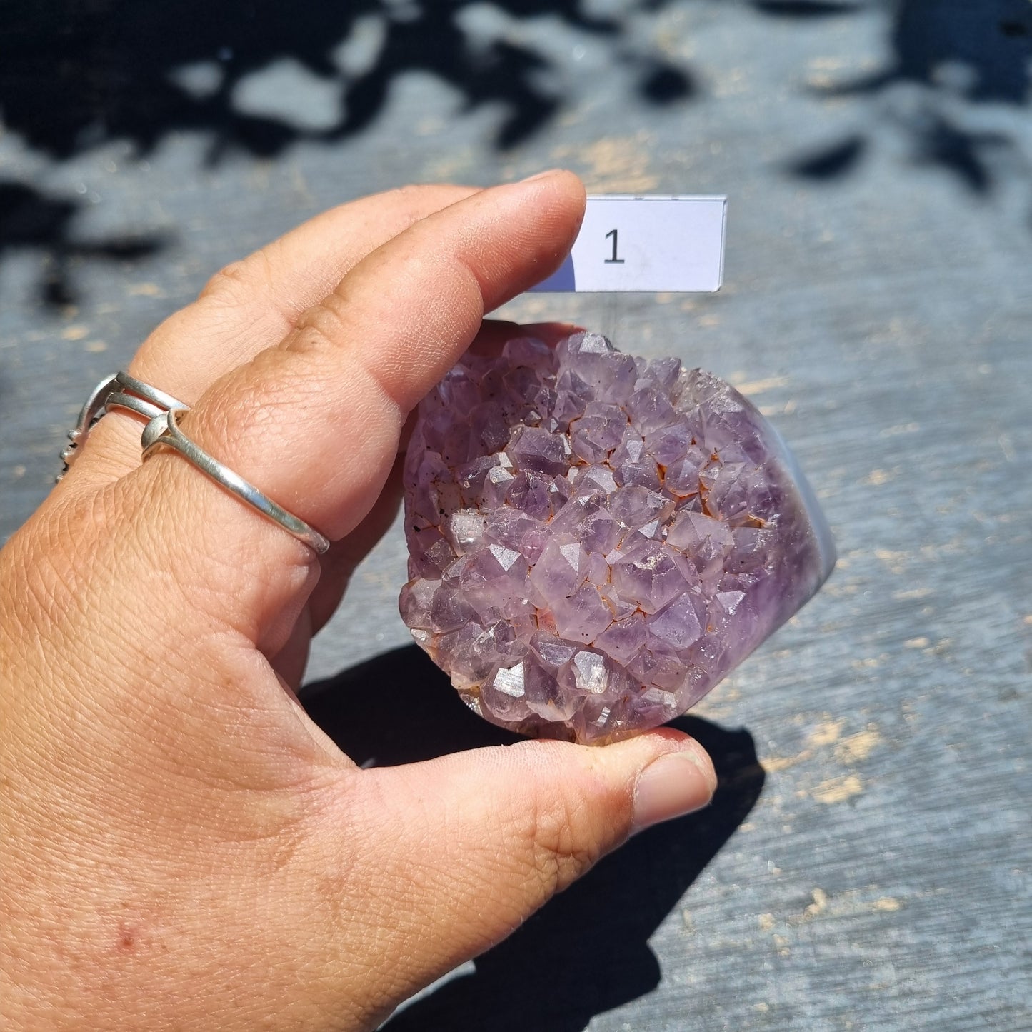 Amethyst on Agate Cluster - Madagascar