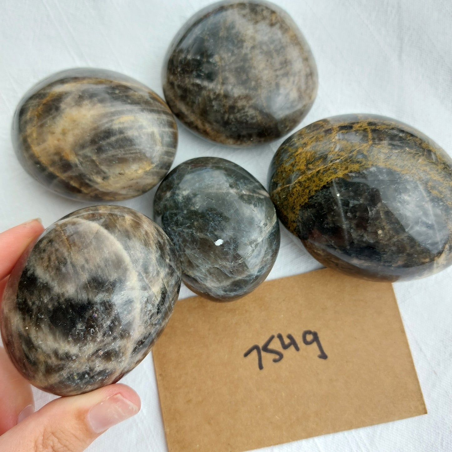 Black Moonstone Palm Stone - BULK - Madagascar - Under 1kg