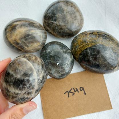 Black Moonstone Palm Stone - BULK - Madagascar - Under 1kg