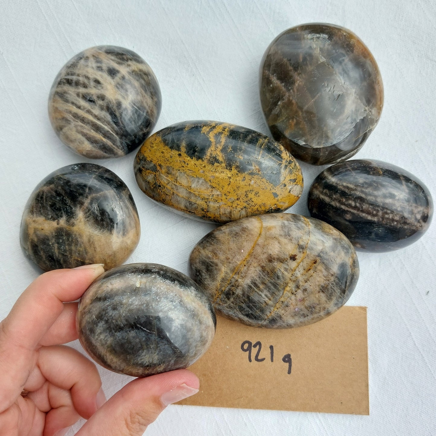 Black Moonstone Palm Stone - BULK - Madagascar - Under 1kg