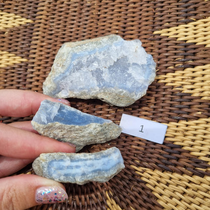 Blue Chalcedony Raw - B Grade