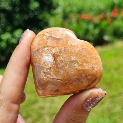 Peach Moonstone Heart