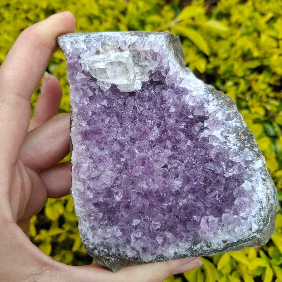 Amethyst with Calcite Standing Cluster - Brazil - 547 grams