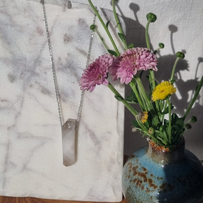 Agate & Silver - Bead Necklace