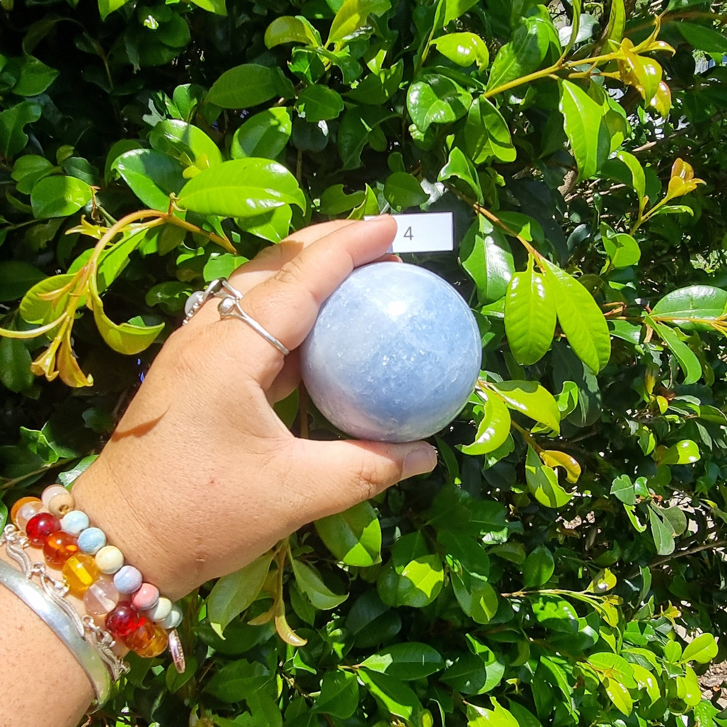 Blue Calcite Sphere - Madagascar