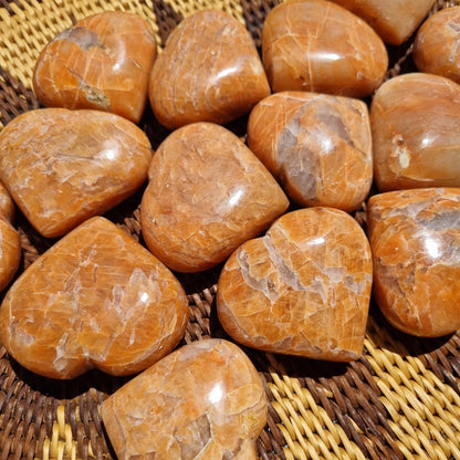 Peach Moonstone Heart