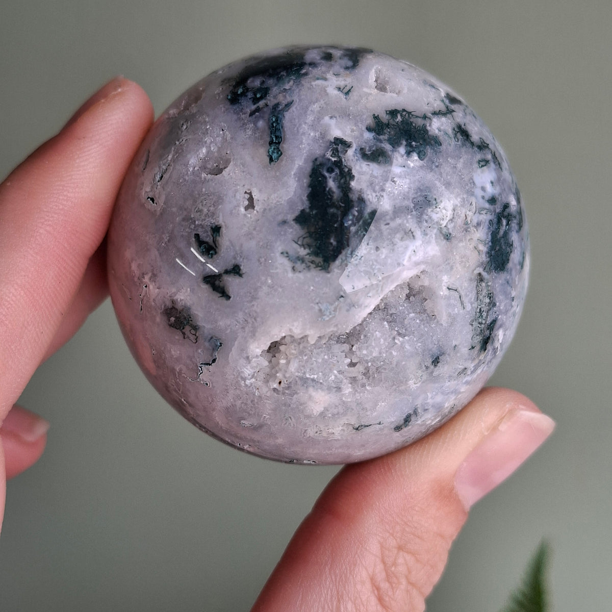 Moss Agate Sphere - Madagascar - 203g