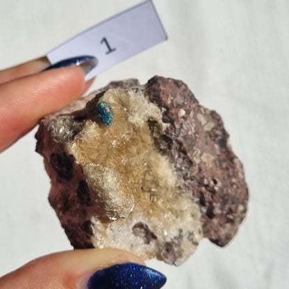 Cavansite on Heulandite Specimen - Congo | 65% Off