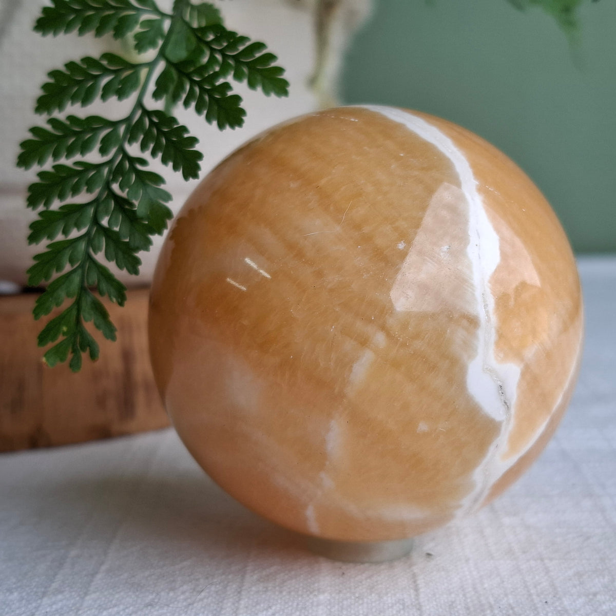 Yellow Calcite Sphere - 321 grams